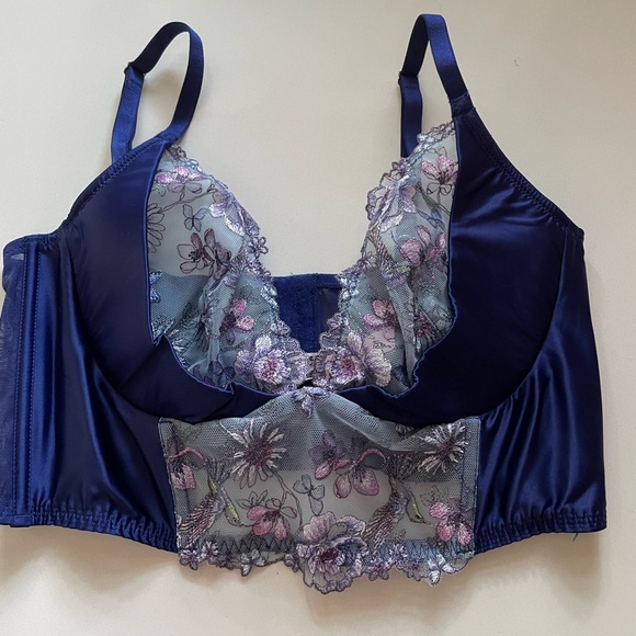 NWT Victoria’s Secret Hummingbird Embroidery Quarter Cup Corset Top in 36D - Picture 3 of 5